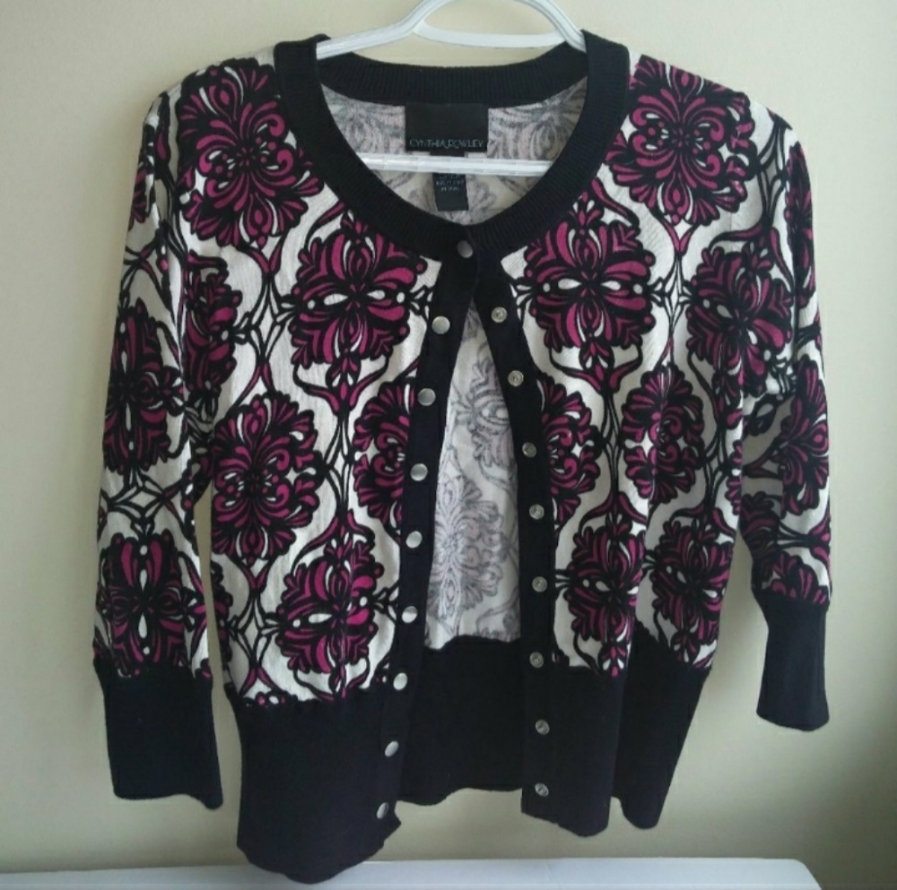 Cynthia Rowley Sweater Pink, Black M